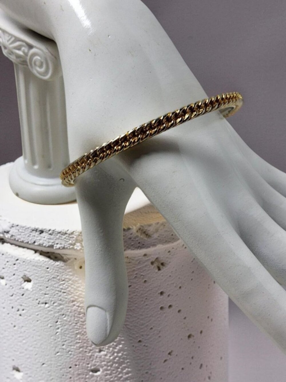 vintage crown trifari braided design gold tone bangle bracelet